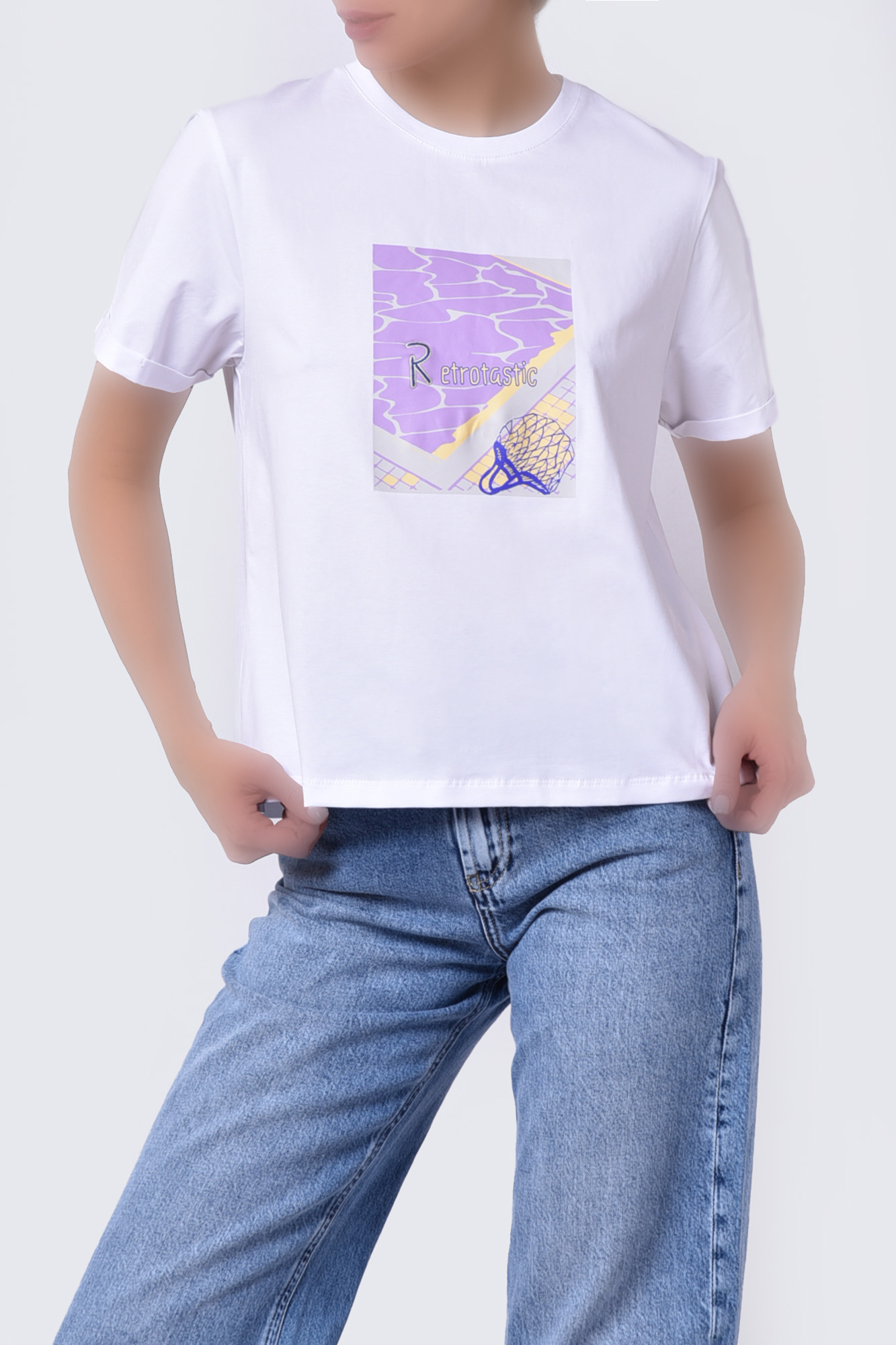 تیشرت آستین کوتاه چاپی زنانه