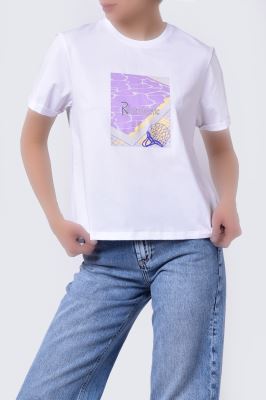 تیشرت آستین کوتاه چاپی زنانه