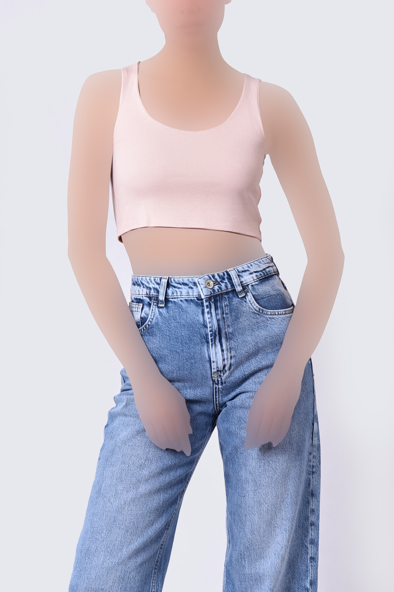 تاپ تیشرتی کراپ ساده زنانه