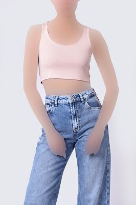 تاپ تیشرتی کراپ ساده زنانه