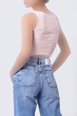 تاپ تیشرتی کراپ ساده زنانه