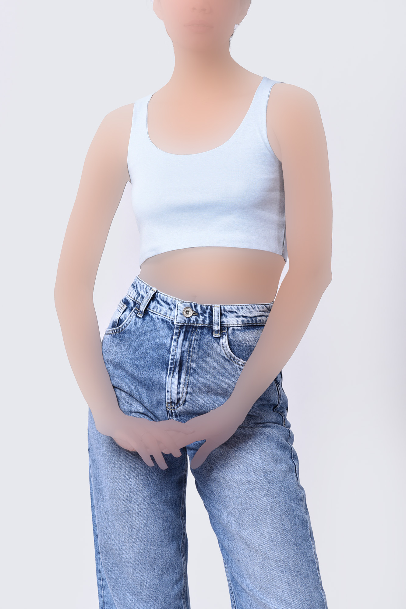 تاپ تیشرتی کراپ ساده زنانه