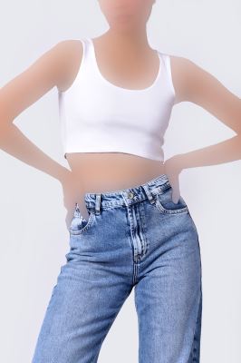 تاپ تیشرتی کراپ ساده زنانه