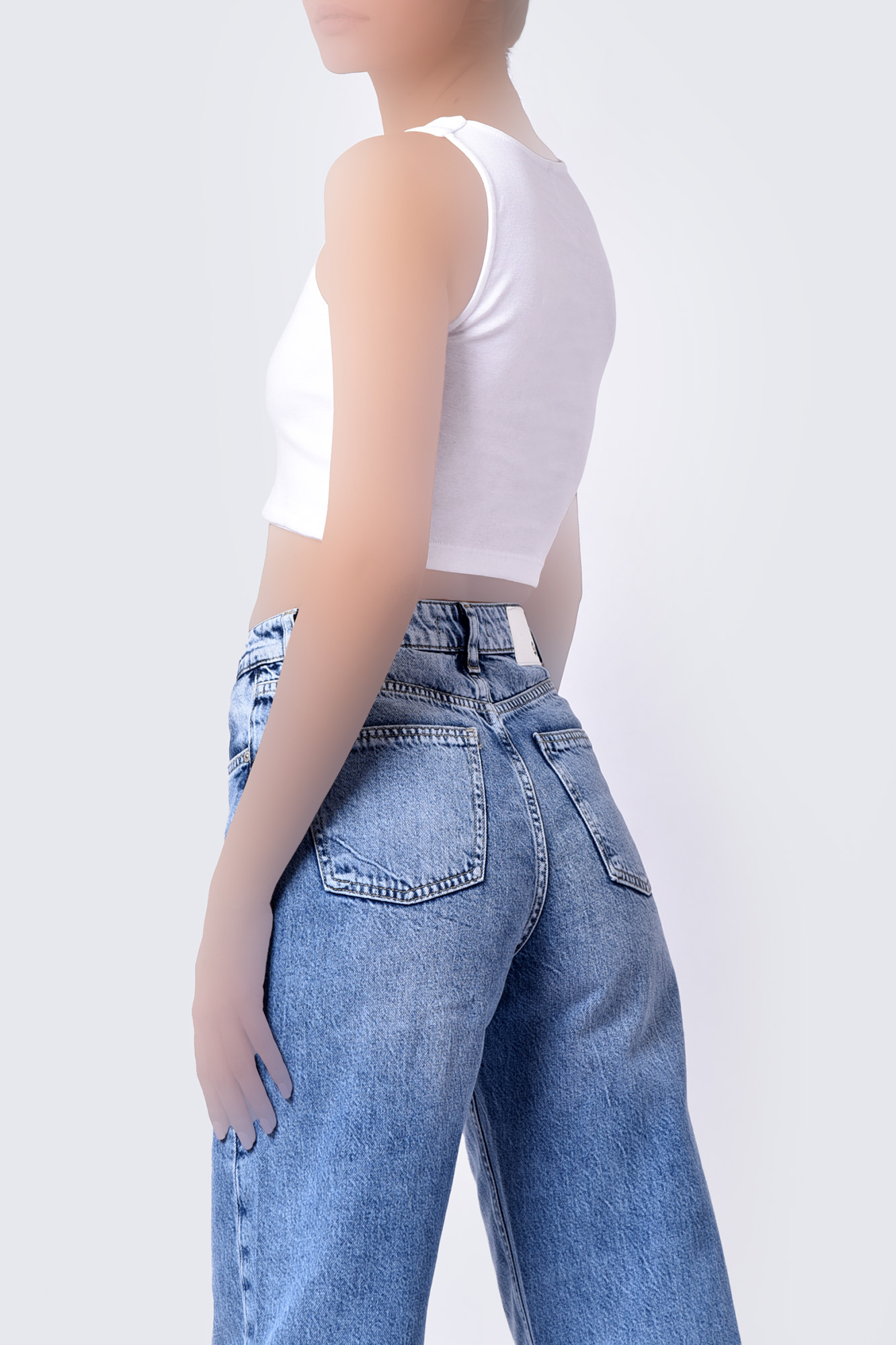 تاپ تیشرتی کراپ ساده زنانه