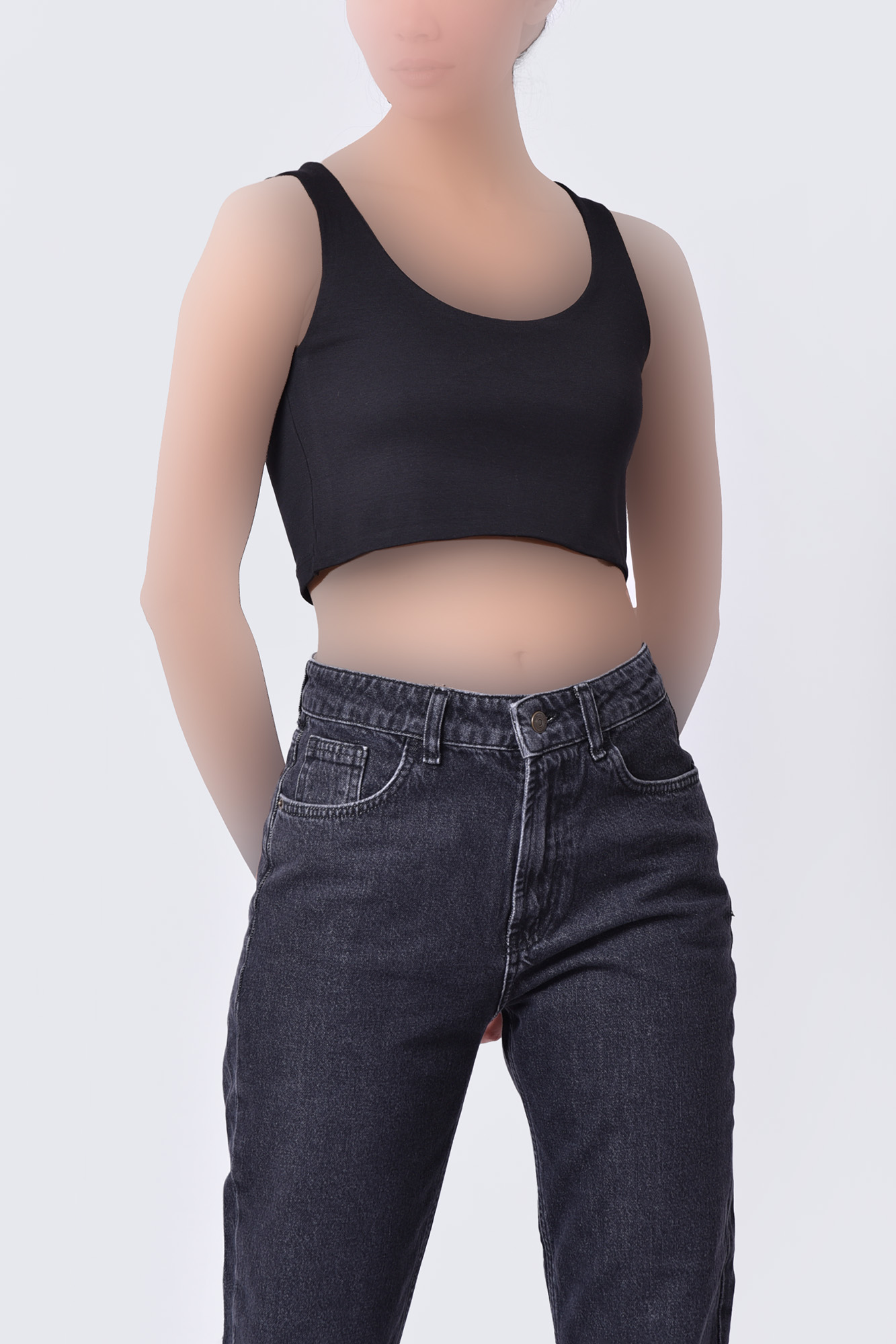 تاپ تیشرتی کراپ ساده زنانه