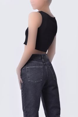 تاپ تیشرتی کراپ ساده زنانه