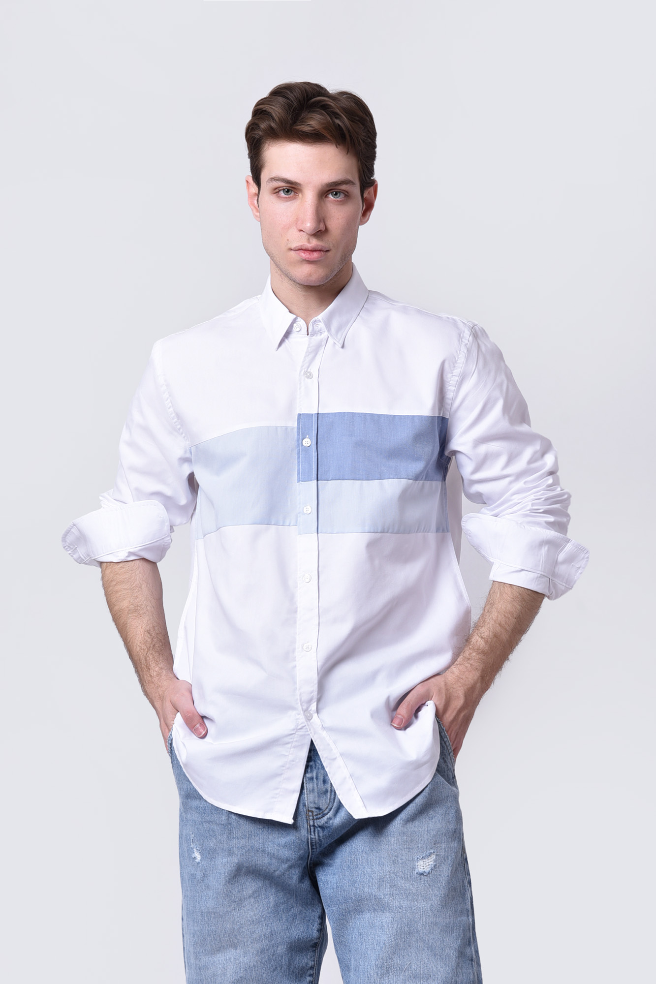پیراهن آستین بلند طرحدار مردانه