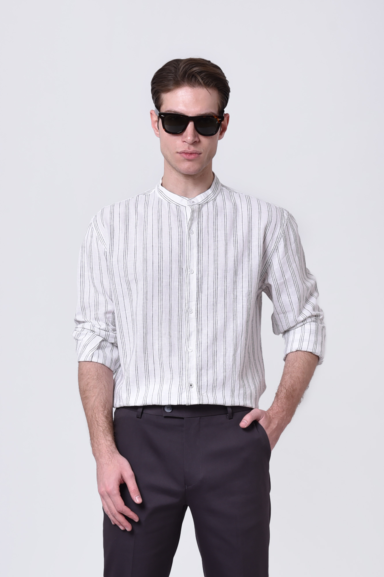 پیراهن آستین بلند طرحدار مردانه