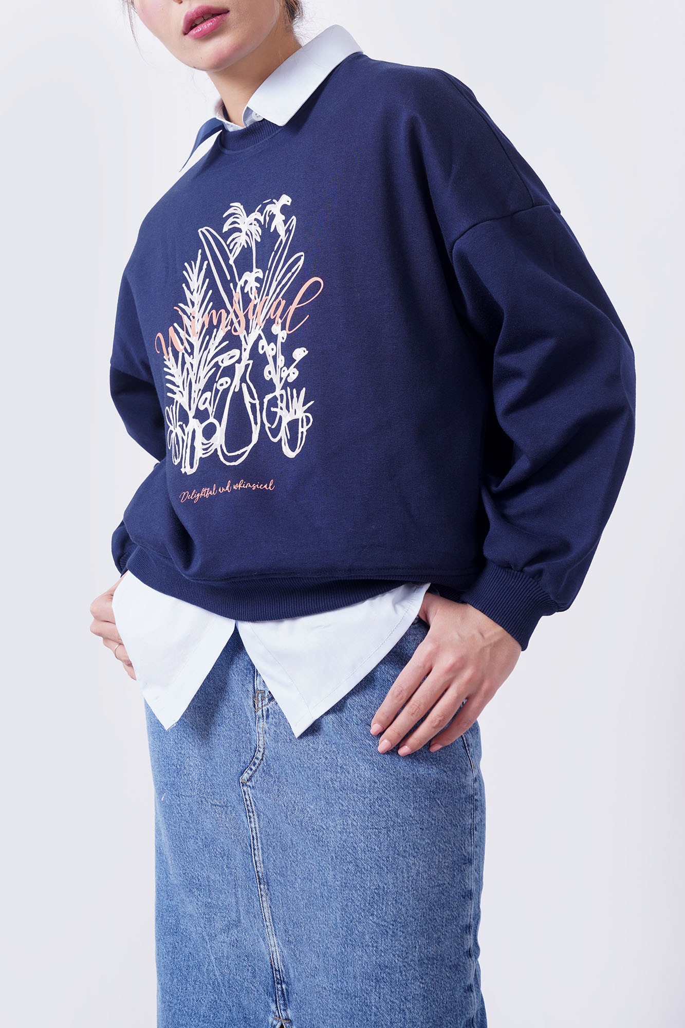 تیشرت آستین بلند چاپی زنانه