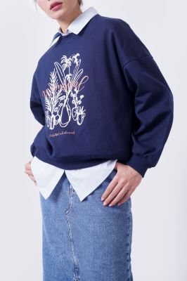 تیشرت آستین بلند چاپی زنانه