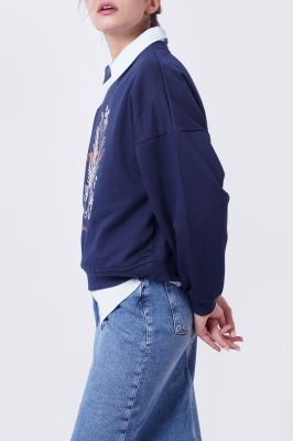 تیشرت آستین بلند چاپی زنانه