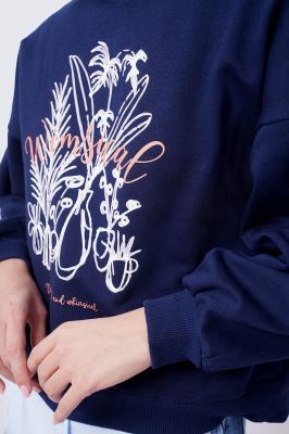 تیشرت آستین بلند چاپی زنانه