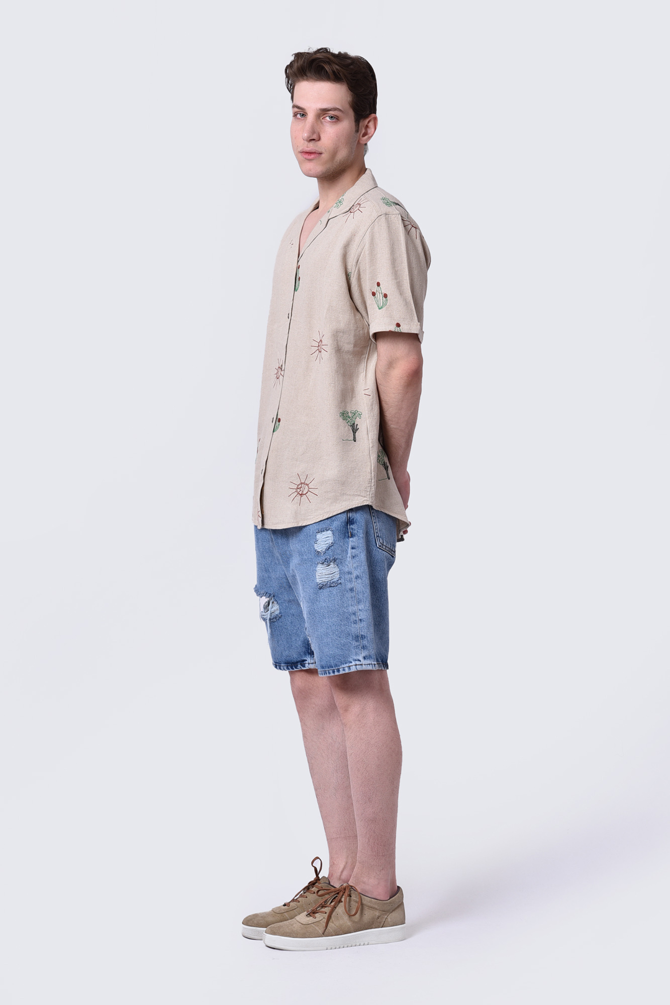 پیراهن آستین کوتاه طرحدار مردانه