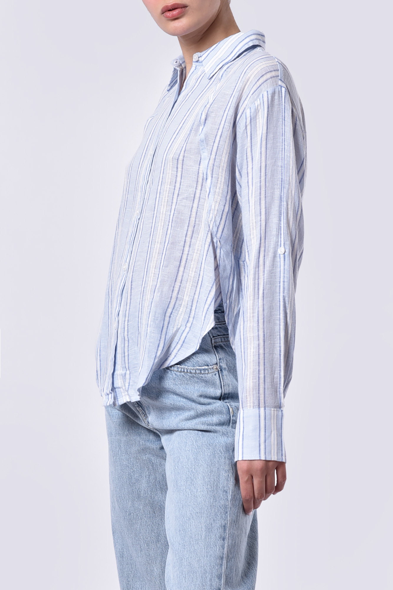 شومیز آستین بلند راه راه زنانه