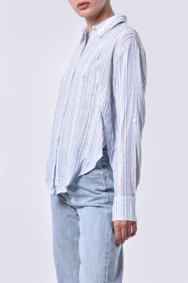 شومیز آستین بلند راه راه زنانه