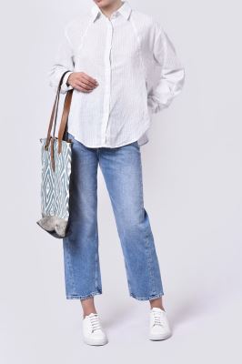 شومیز آستین بلند راه راه زنانه