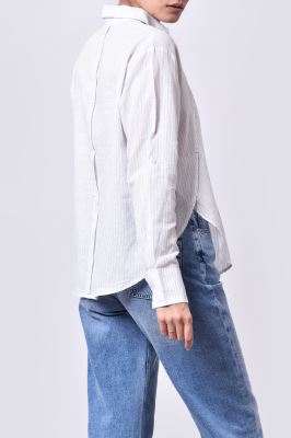 شومیز آستین بلند راه راه زنانه