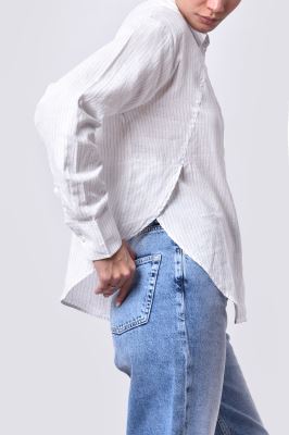 شومیز آستین بلند راه راه زنانه