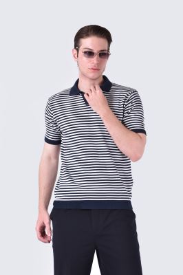 پولوشرت آستین کوتاه راه راه مردانه