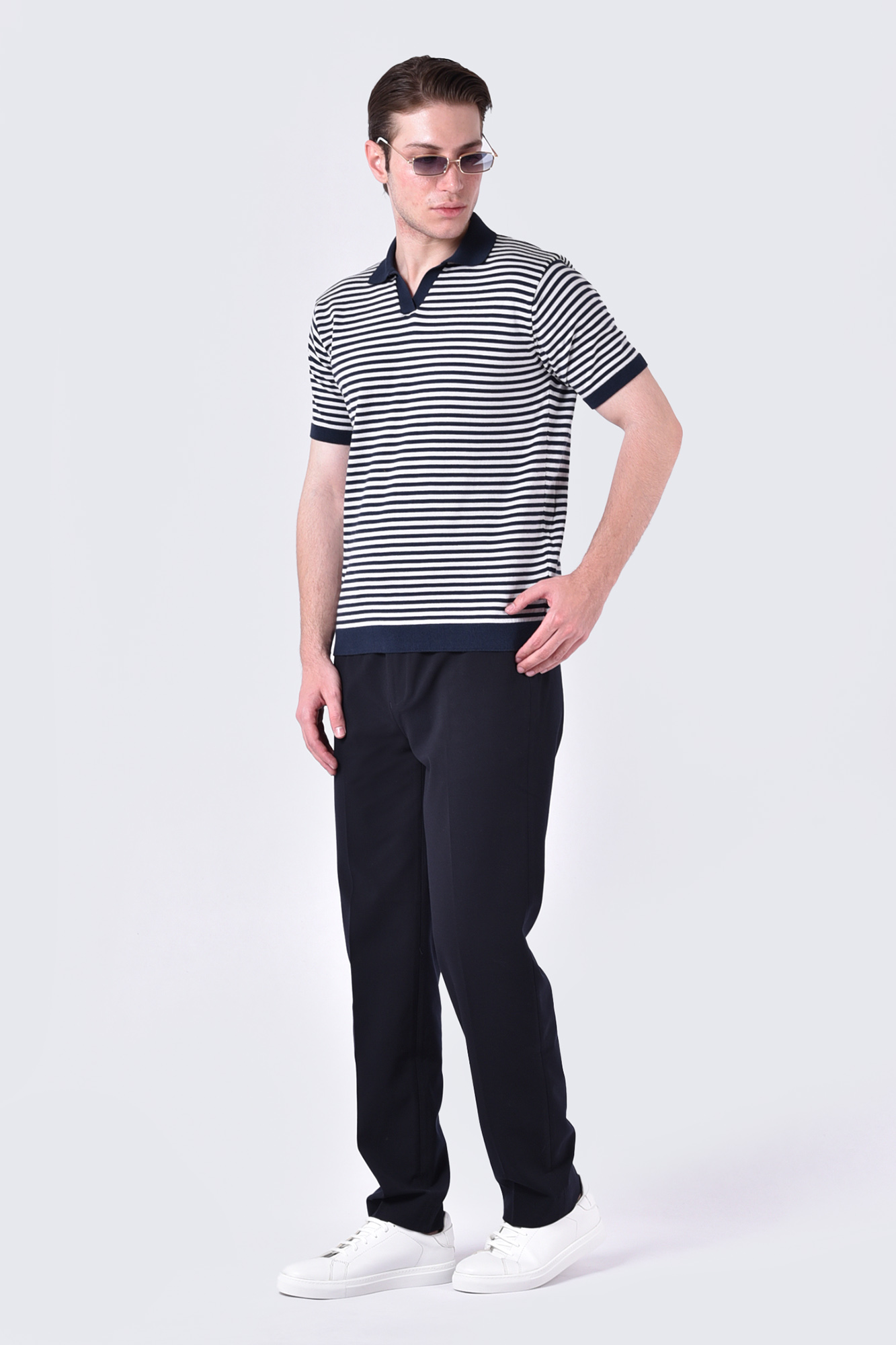 پولوشرت آستین کوتاه راه راه مردانه