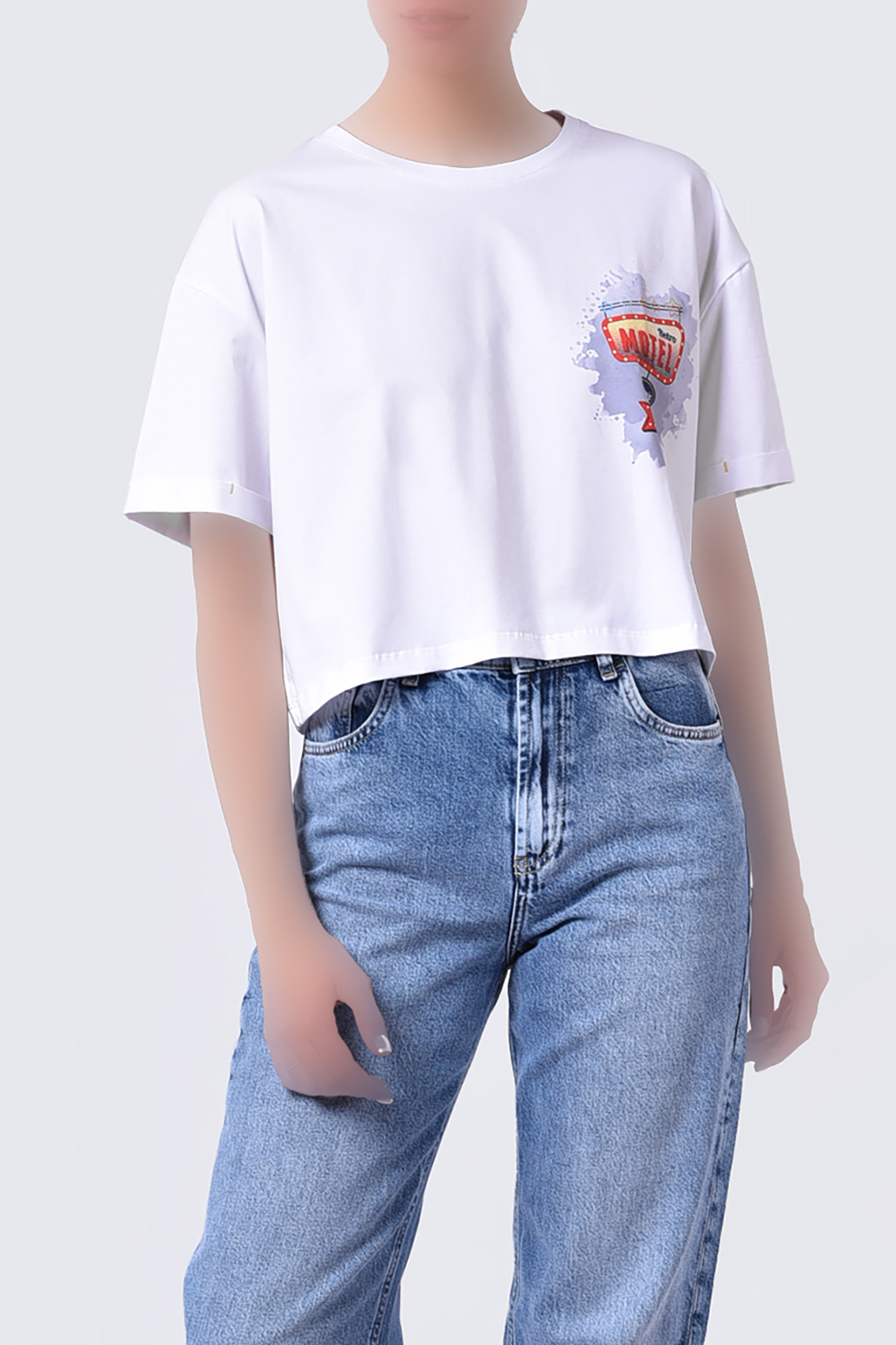 تیشرت آستین کوتاه چاپی زنانه