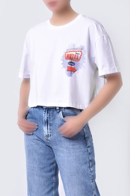 تیشرت آستین کوتاه چاپی زنانه