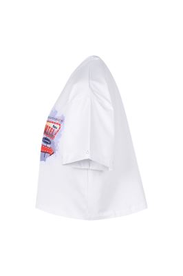 تیشرت آستین کوتاه چاپی زنانه