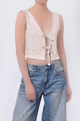 تاپ پیراهنی راه راه زنانه