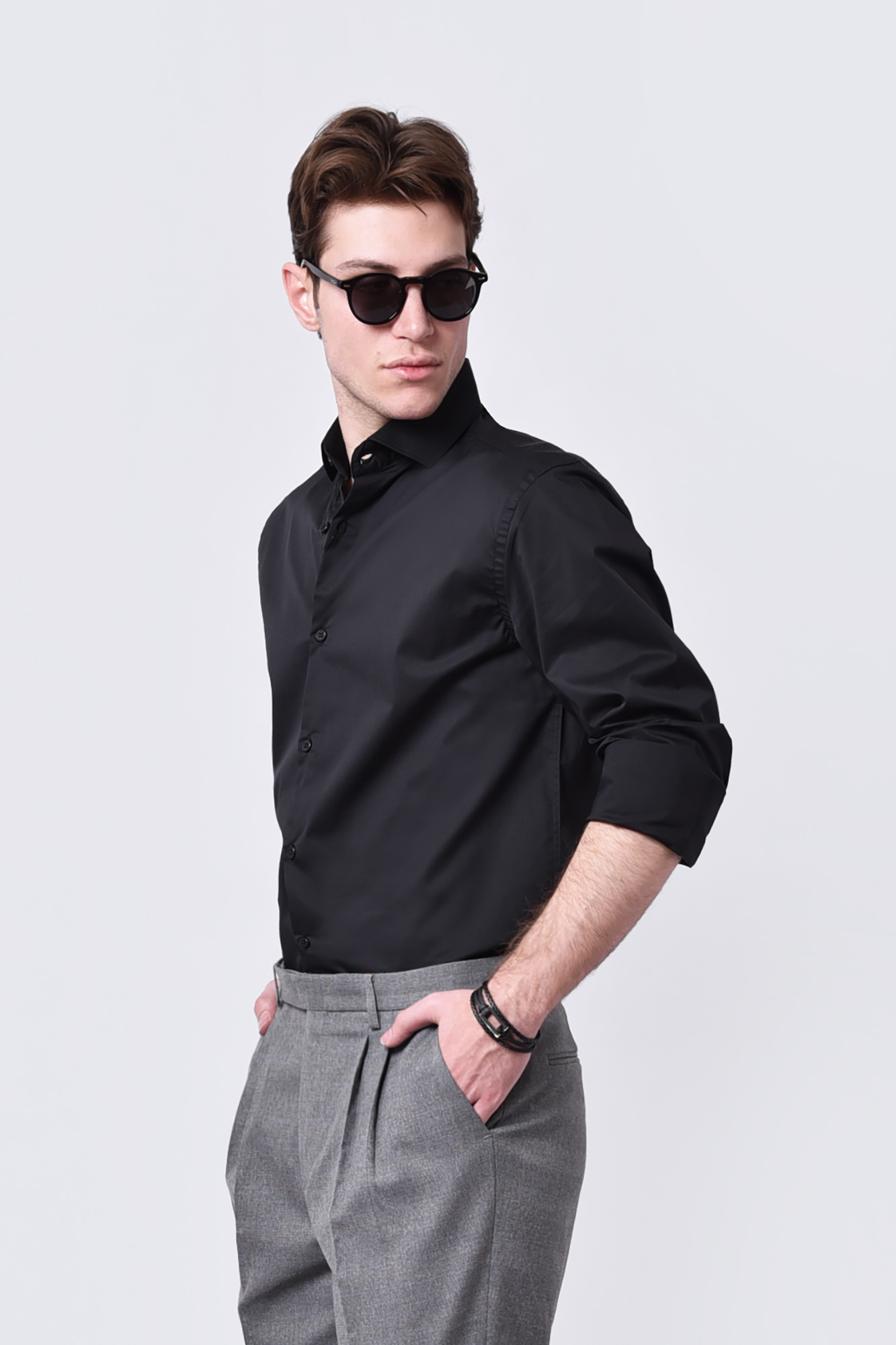 پیراهن آستین بلند ساده مردانه