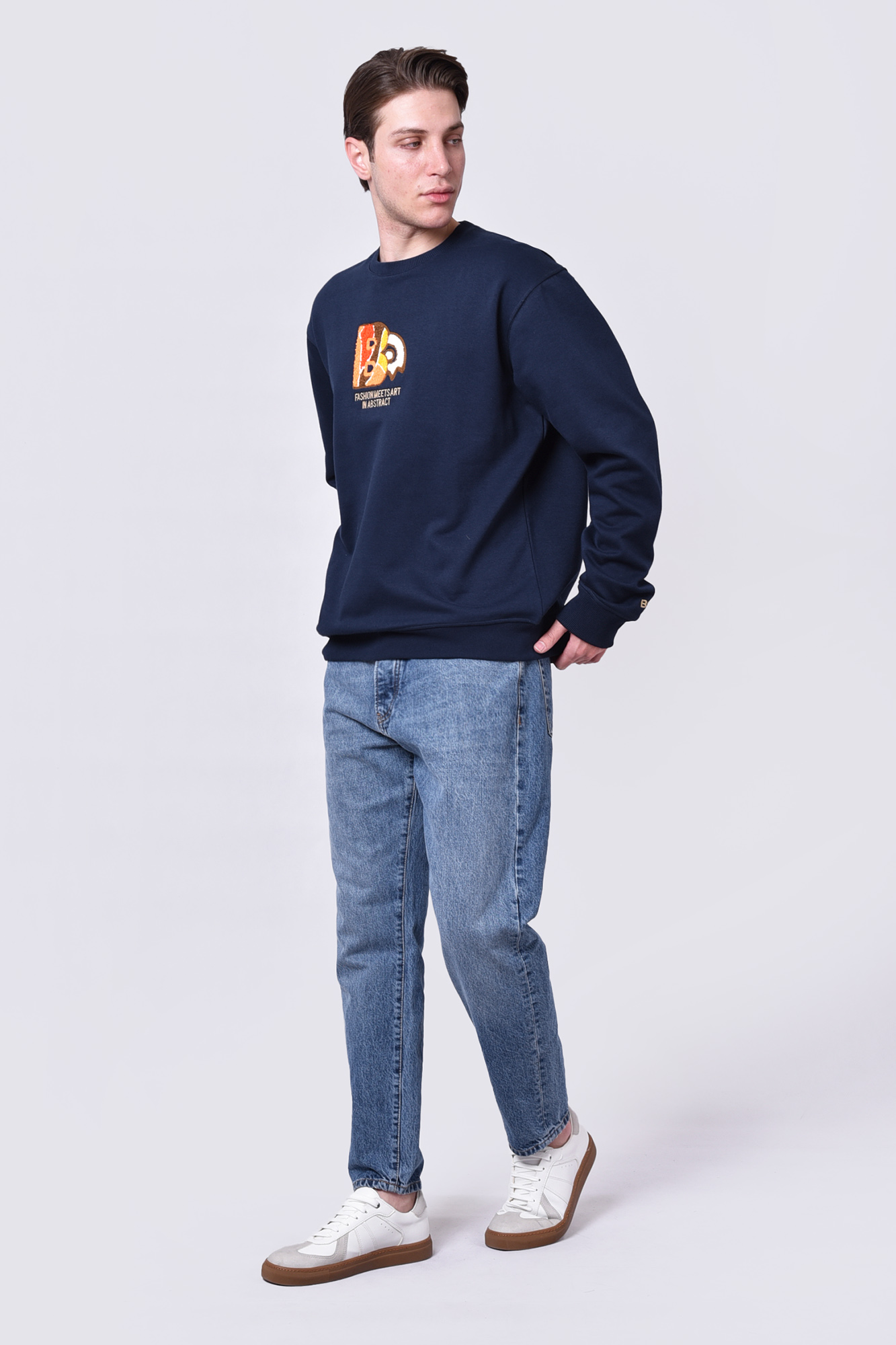 تیشرت آستین بلند گلدوزی مردانه