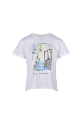 تیشرت آستین کوتاه چاپی زنانه