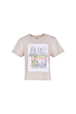 تیشرت آستین کوتاه چاپی زنانه