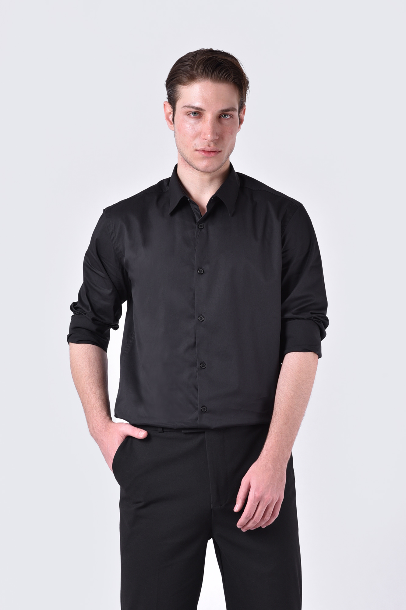 پیراهن آستین بلند ساده مردانه