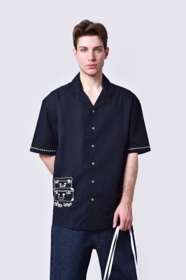 پیراهن آستین کوتاه گلدوزی مردانه