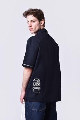 پیراهن آستین کوتاه گلدوزی مردانه