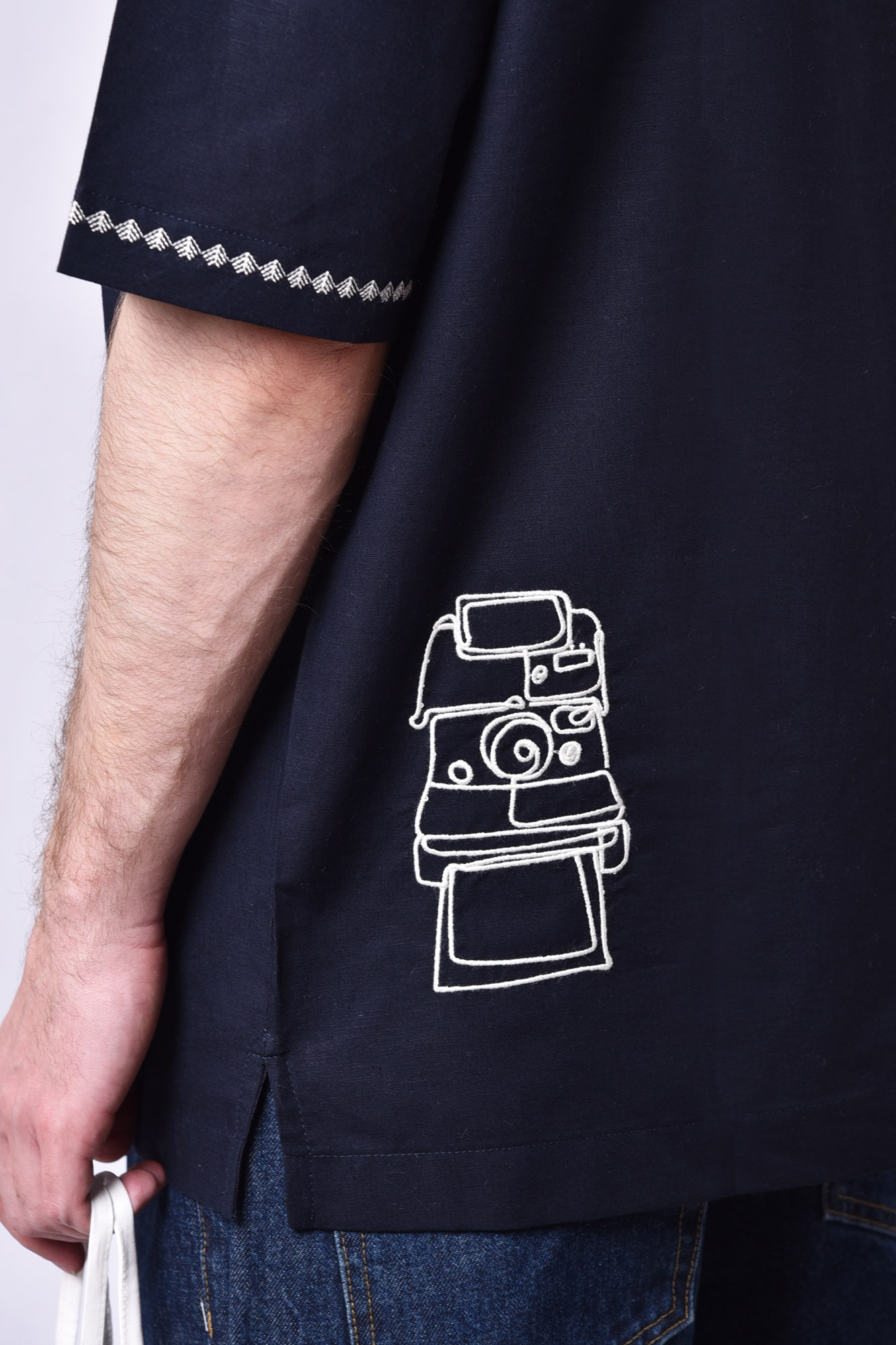 پیراهن آستین کوتاه گلدوزی مردانه