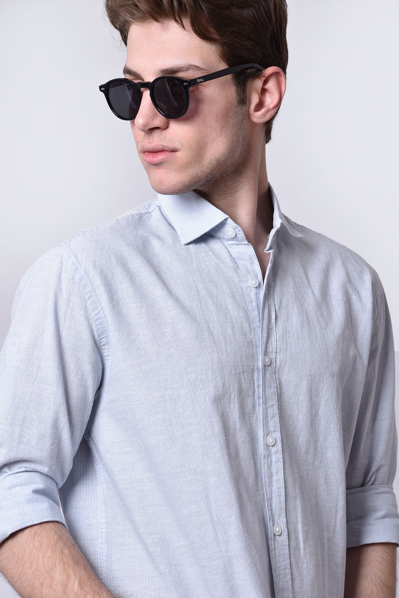 پیراهن آستین بلند راه راه مردانه