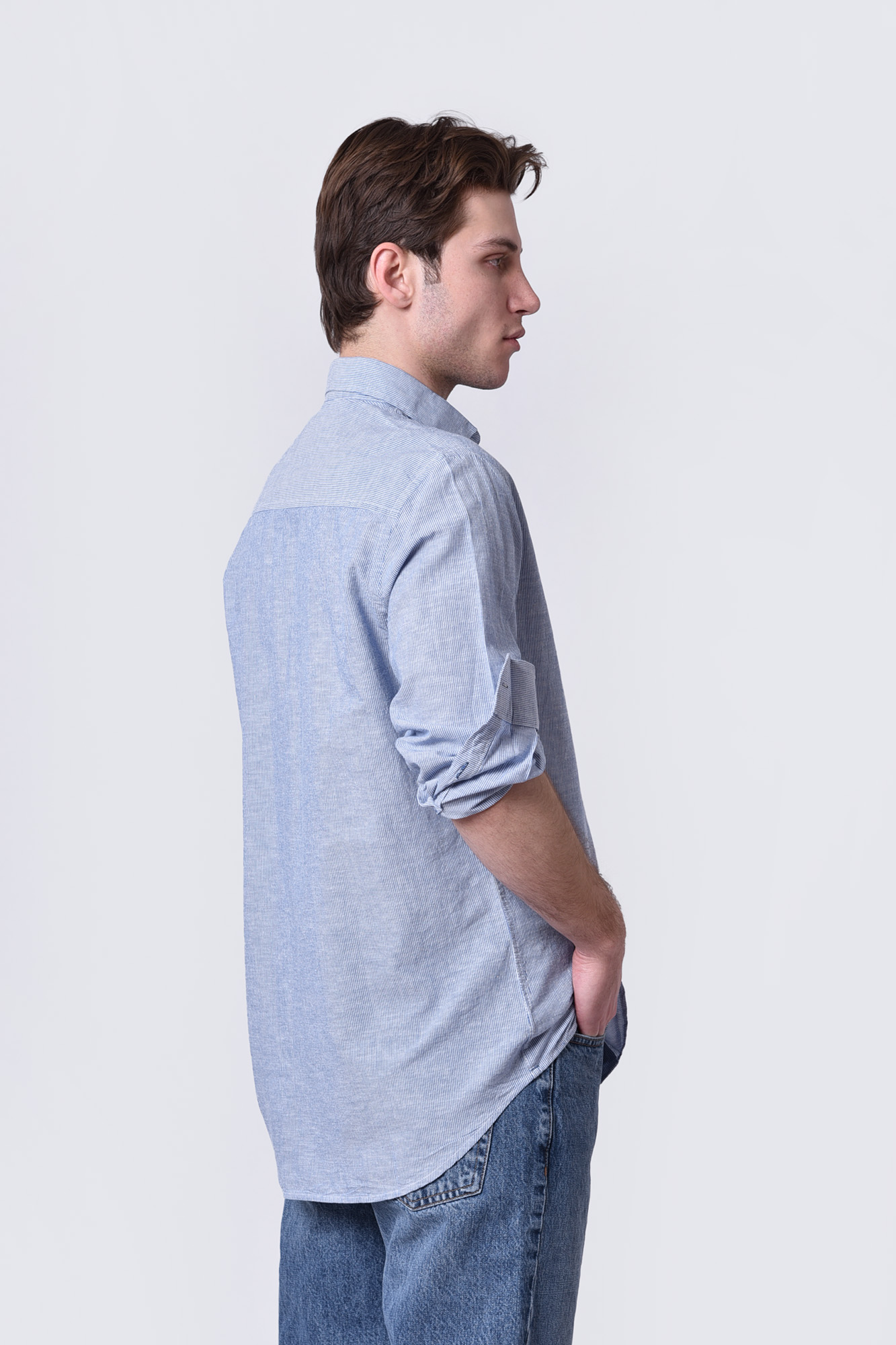 پیراهن آستین بلند راه راه مردانه