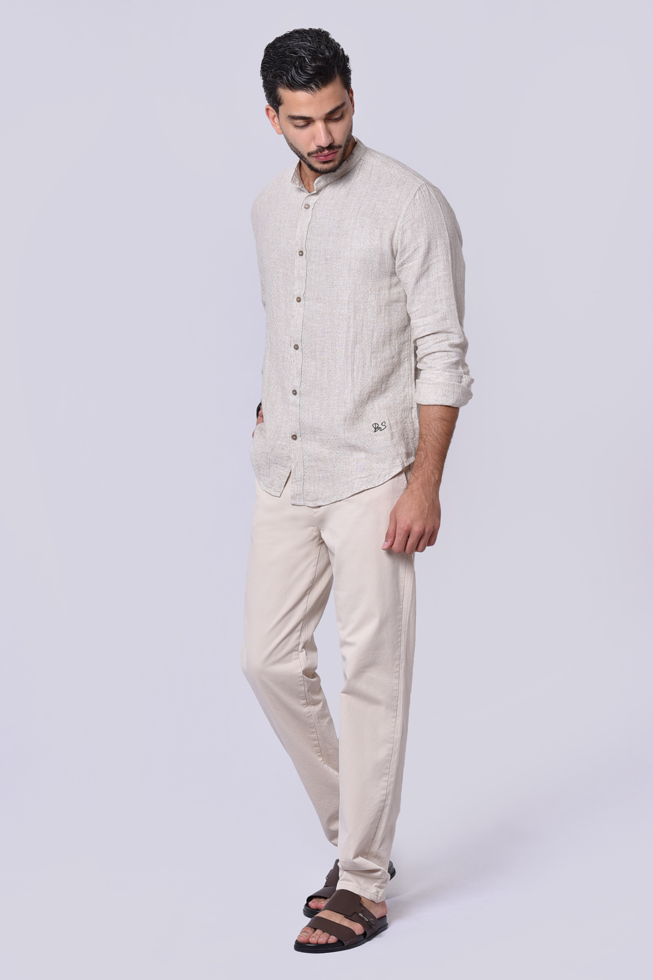 پیراهن آستین بلند طرحدار مردانه