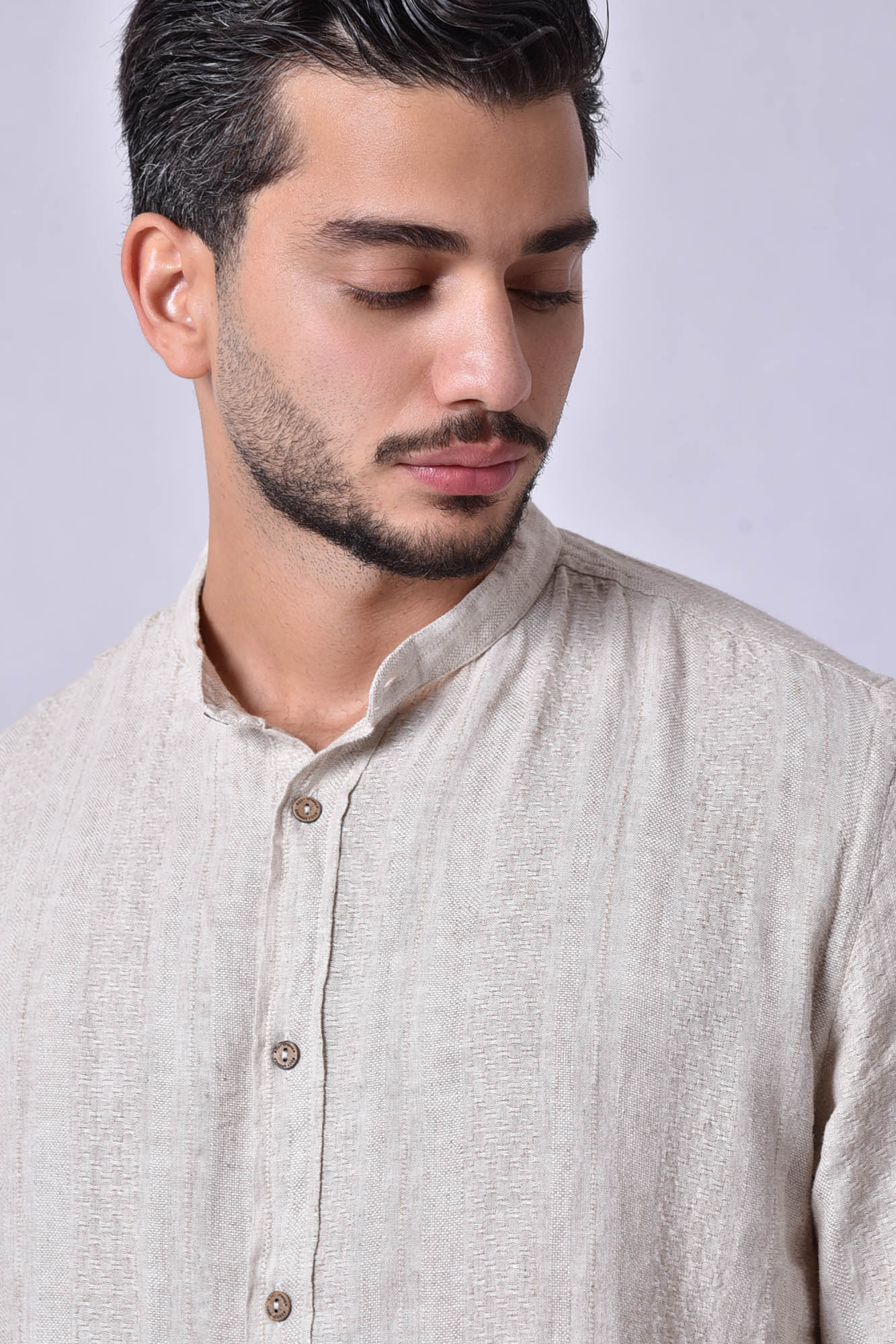 پیراهن آستین بلند طرحدار مردانه