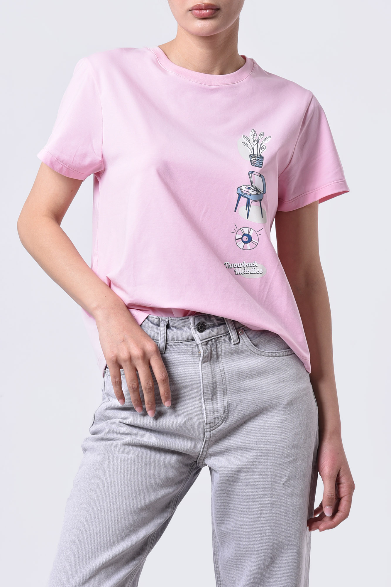 تیشرت آستین کوتاه چاپی زنانه