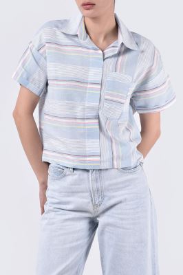 بلوز آستین کوتاه طرحدار زنانه