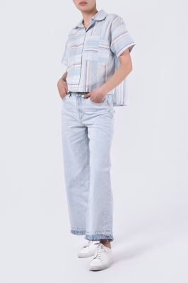 بلوز آستین کوتاه طرحدار زنانه