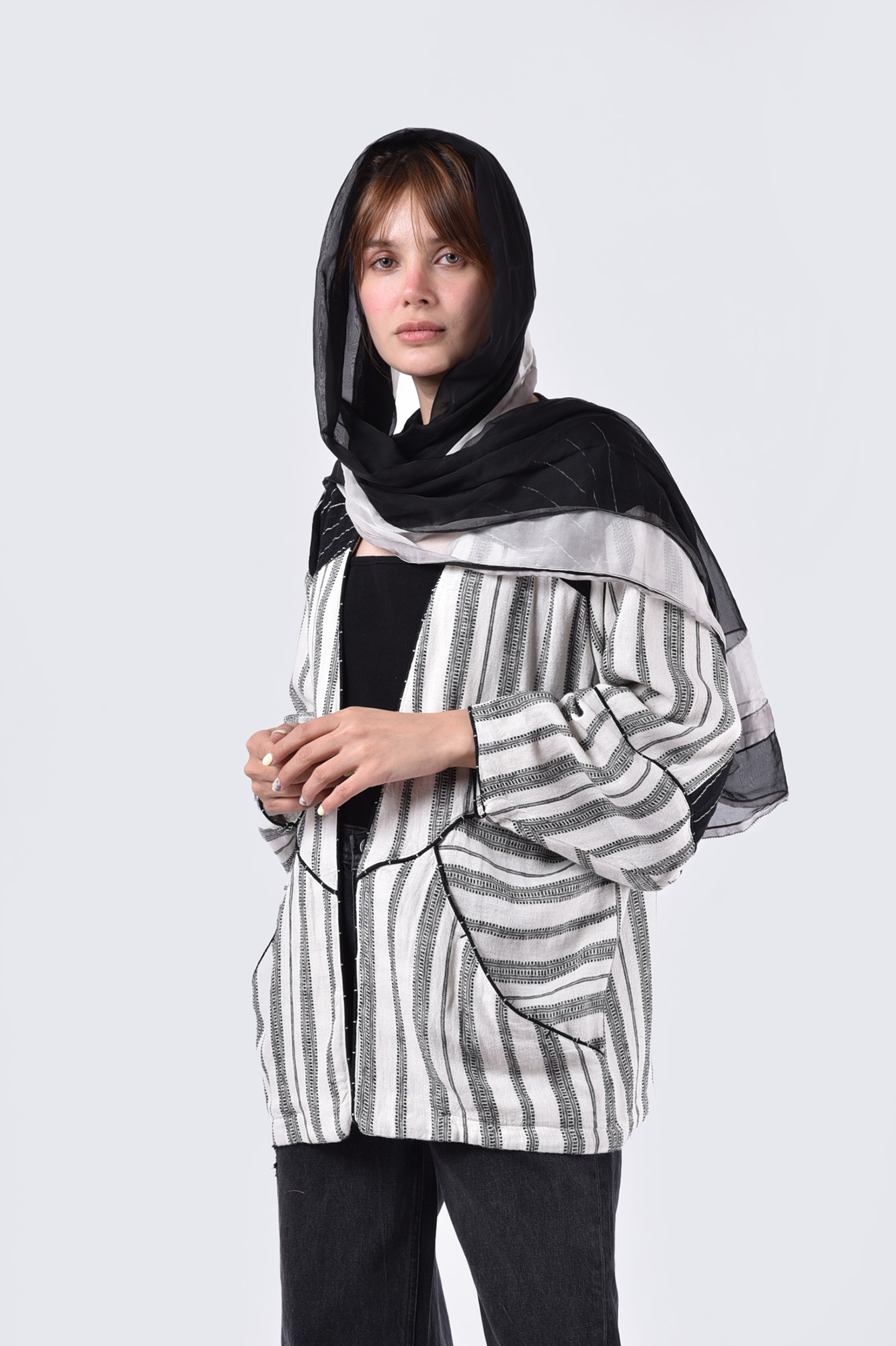 مانتو غیررسمی راه راه زنانه