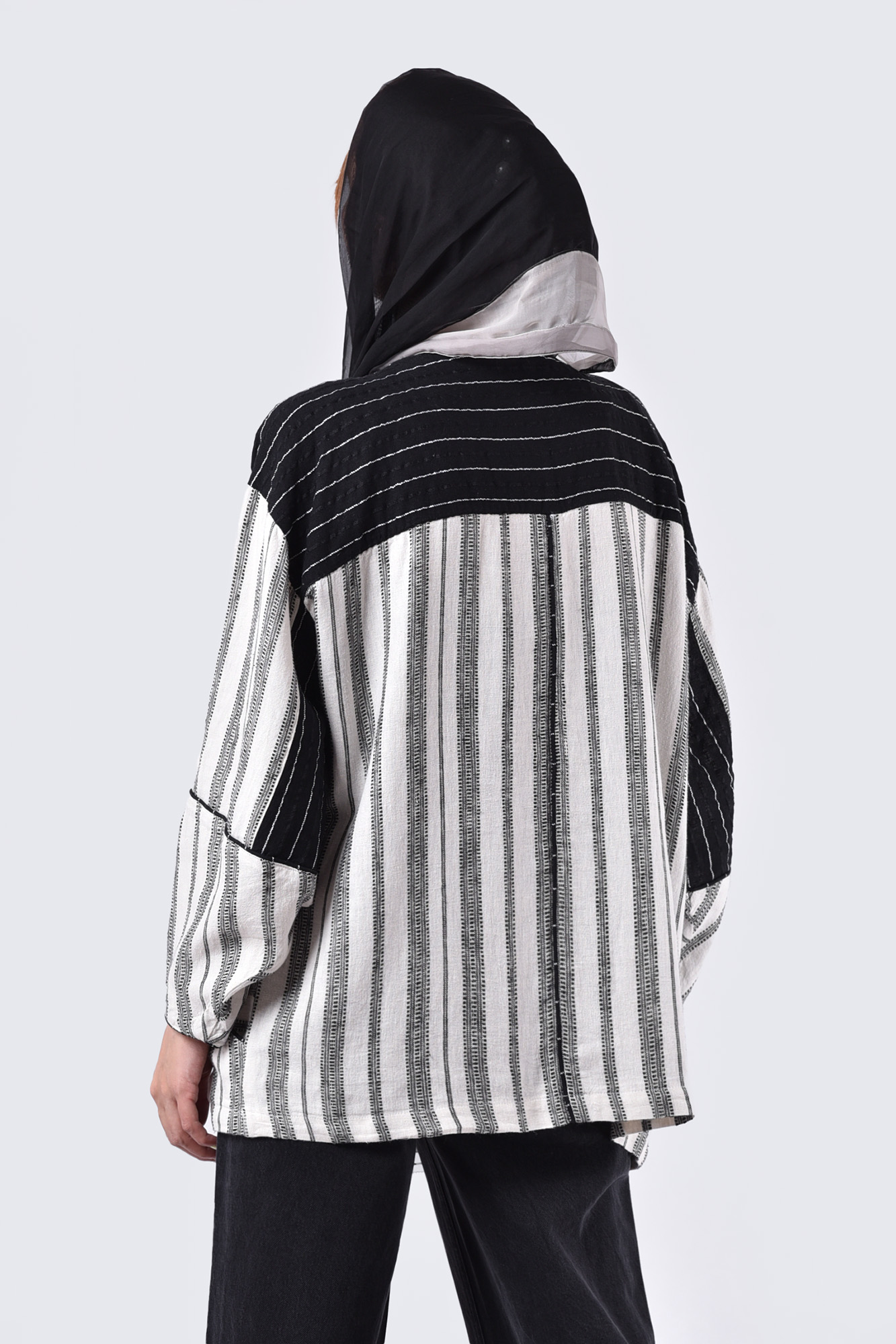 مانتو غیررسمی راه راه زنانه