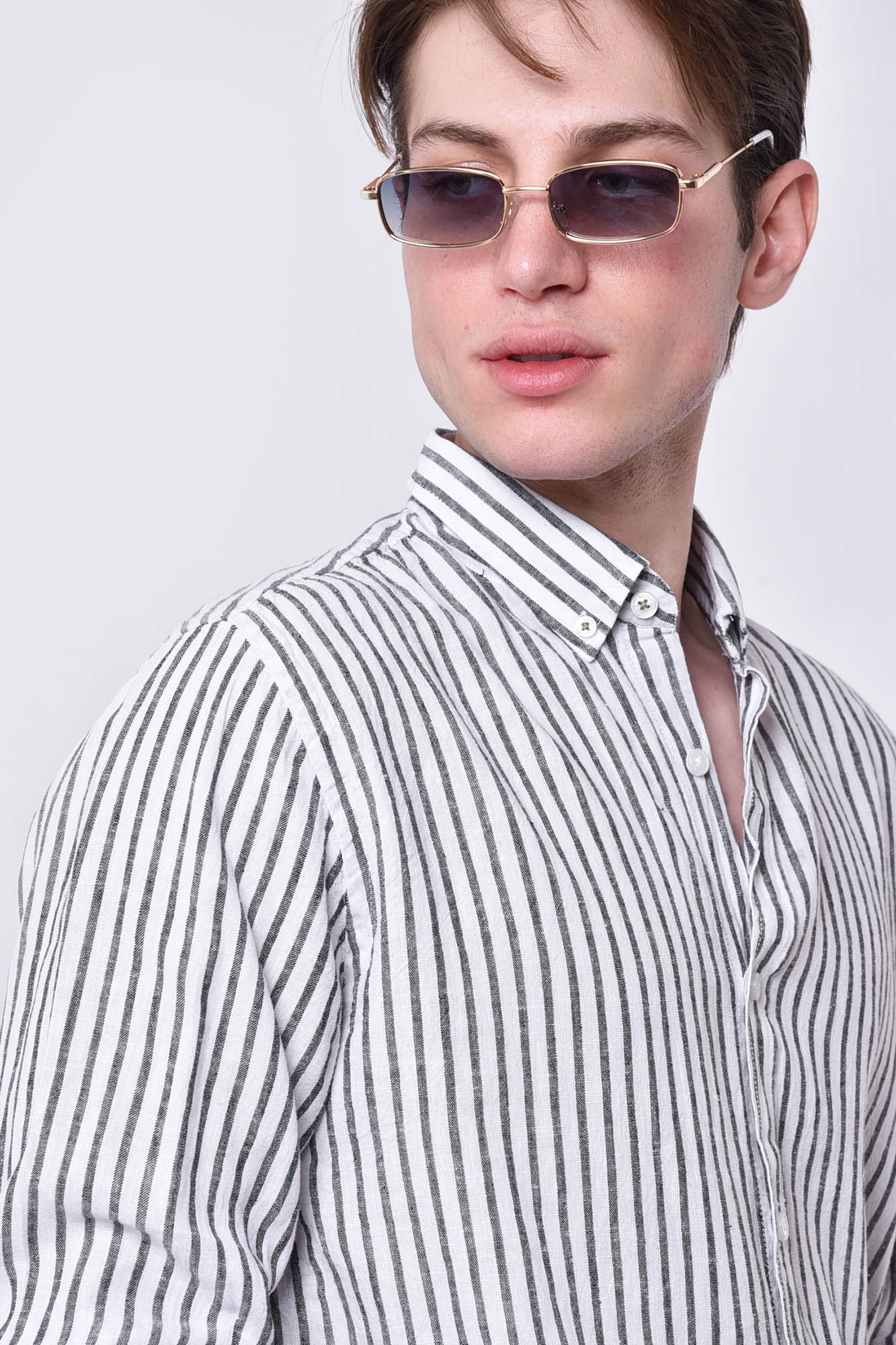 پیراهن آستین بلند راه راه مردانه