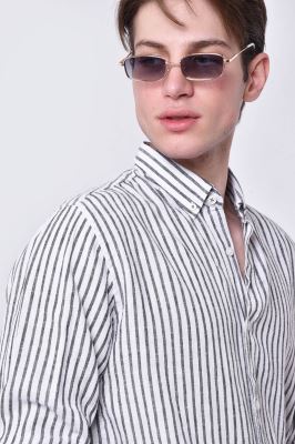 پیراهن آستین بلند راه راه مردانه