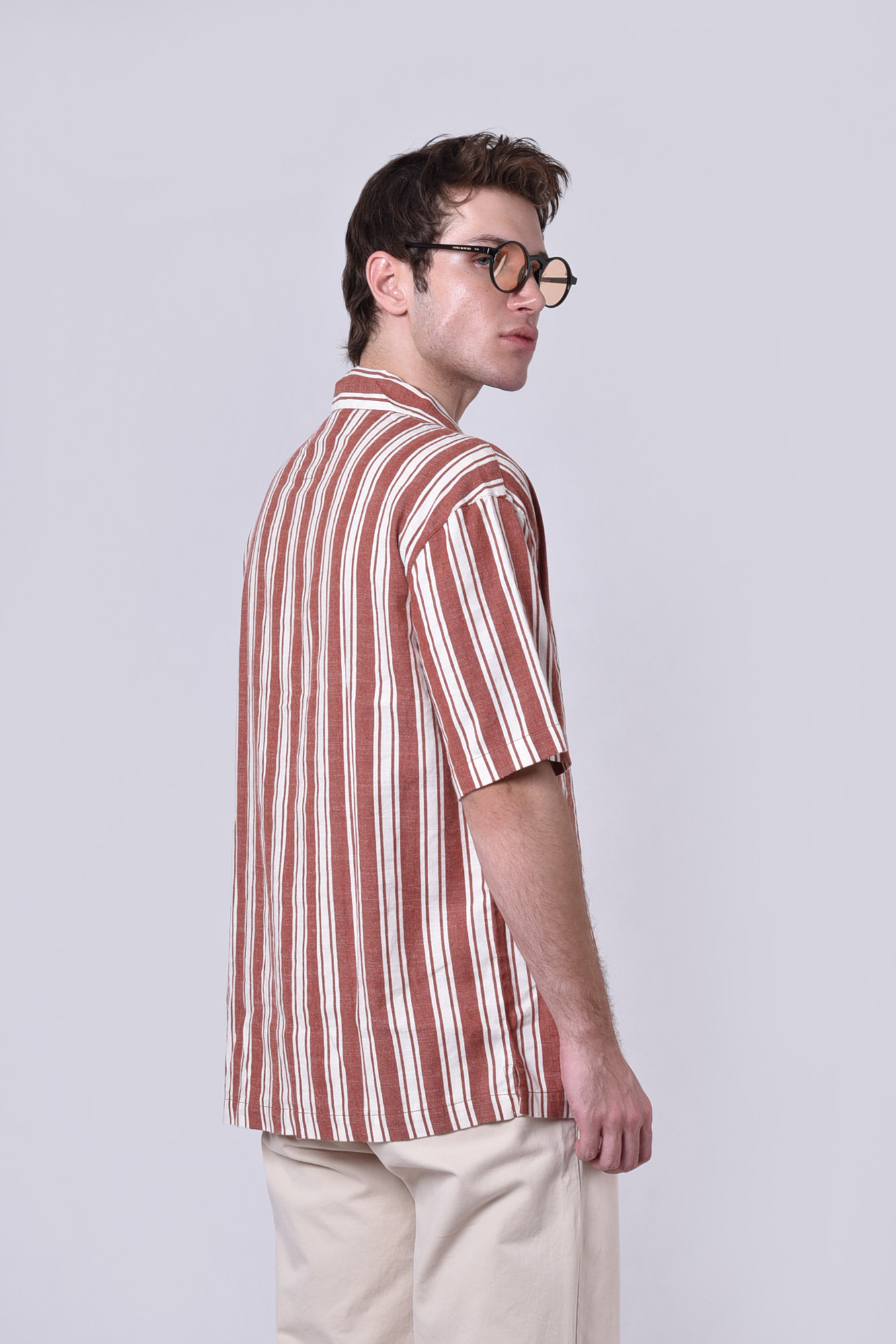 پیراهن آستین کوتاه راه راه مردانه