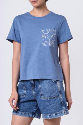 تیشرت آستین کوتاه گلدوزی زنانه