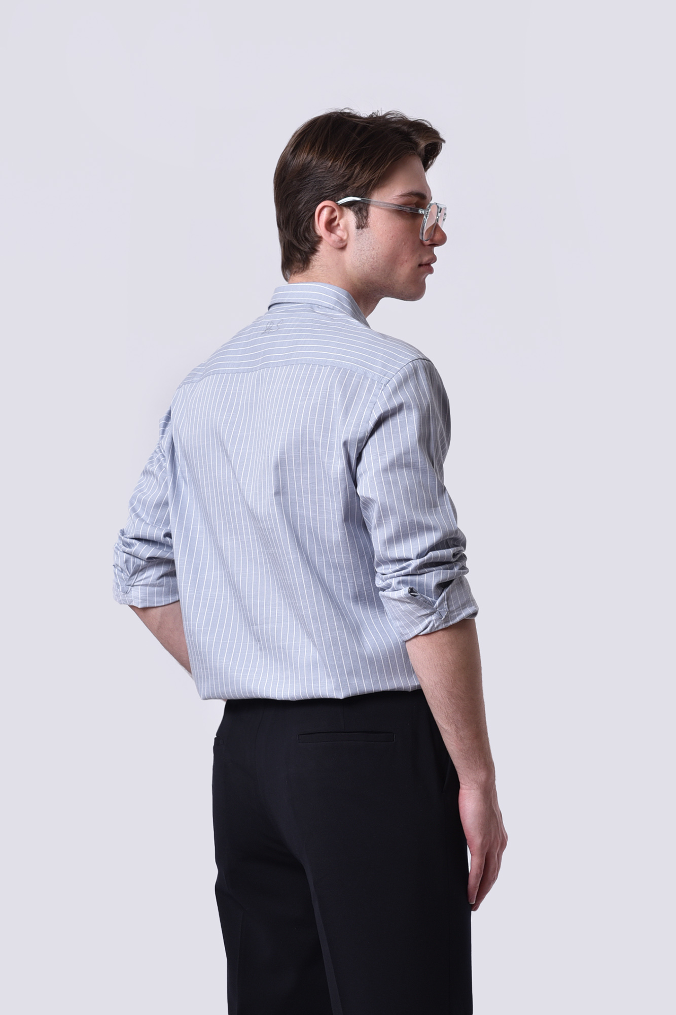 پیراهن آستین بلند راه راه مردانه